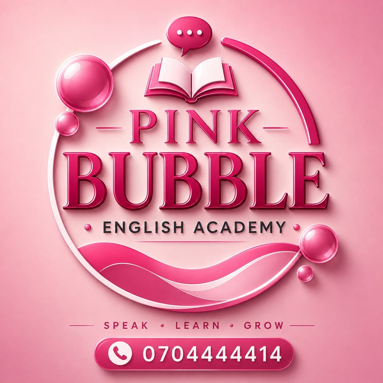 Pink Bubble English Academy logo